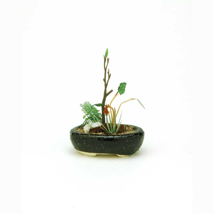 プラッツ|1/12 THE BONSAI 小判鉢寄せ植え(黒)【BONN03】|BONN03 BONSAI コバンヨセウエ クロ プラッツ|1/12 THE BONSAI 小判鉢寄せ植え(黒)【BONN03】|BONN03 BONSAI コバンヨセウエ クロ