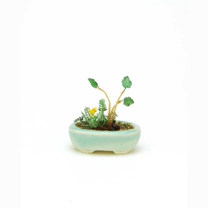 プラッツ|1/12 THE BONSAI 小判鉢寄せ植え(水色)【BONN04】|BONN04 BONSAI コバンヨセウエ ミズイロ プラッツ|1/12 THE BONSAI 小判鉢寄せ植え(水色)【BONN04】|BONN04 BONSAI コバンヨセウエ ミズイロ