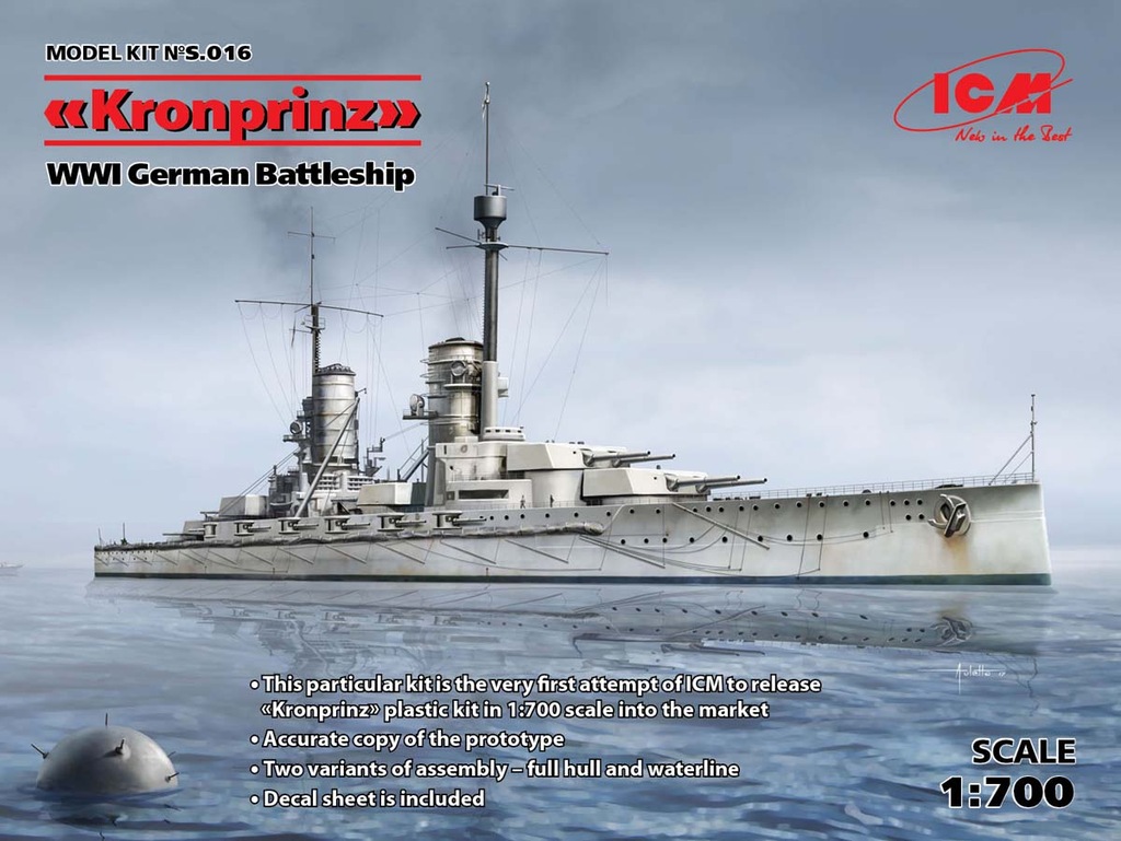 ICM|1/700 ドイツ弩級戦艦 クローン・プリンツ【S016】|ICM S016 ドイツ クローン・プリンツ ICM|1/700 ドイツ弩級戦艦 クローン・プリンツ【S016】|ICM S016 ドイツ クローン・プリンツ