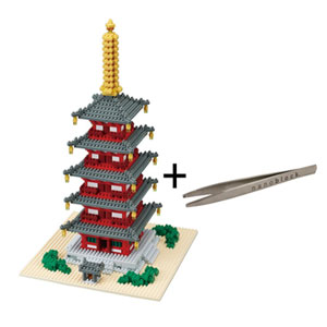 カワダ|nanoblock(ナノブロック) 五重塔 デラックスエディション (ナノブロック専用ピンセット付)【NB-031P】|NB-031P カワダ|nanoblock(ナノブロック) 五重塔 デラックスエディション (ナノブロック専用ピンセット付)【NB-031P】|NB-031P