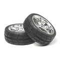 タミヤ|OP.955 メッキ5本スポークホイール 接着済みラジアルタイヤ2本(24mm・0)【53955】|タミヤ メッキ5ホイルセッチャク タミヤ|OP.955 メッキ5本スポークホイール 接着済みラジアルタイヤ2本(24mm・0)【53955】|タミヤ メッキ5ホイルセッチャク