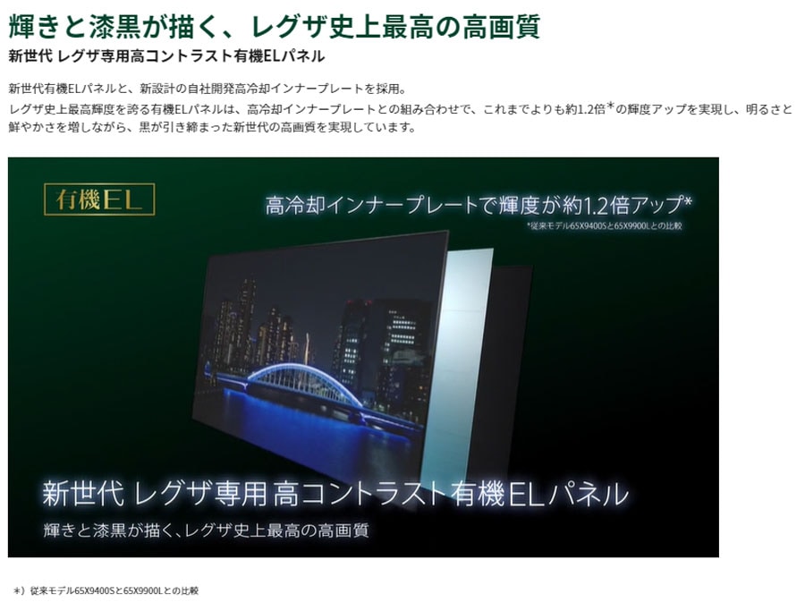 65型 有機ELパネル 地上・BS・110度CSデジタル4Kチューナー内蔵