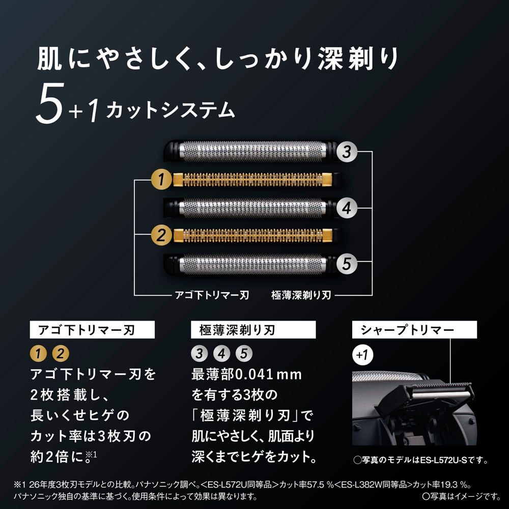 メンズシェーバー[電気シェーバー]【5枚刃】（マットブラック