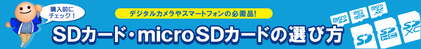 デジタルカメラやスマートフォンの必需品！ SDカード･microSDカードの選び方