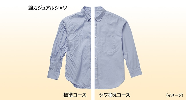 シワ抑えコースで、アイロンがけがラクに