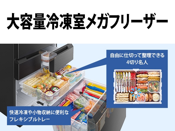 大容量冷凍室メガフリーザー