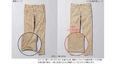 シワ低減洗濯コース