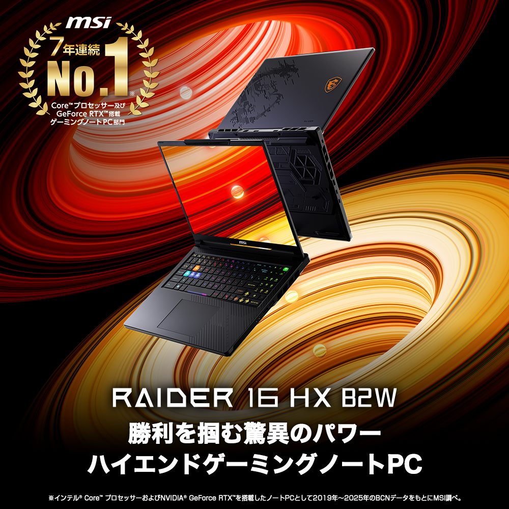 ゲーミングノートパソコン Raider 16 HX B2W(16型/Windows11/Ultra 7
