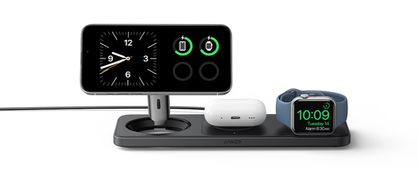 Anker Qi2対応 マグネット式 3-in-1 ワイヤレス充電ステーション Amazon.co.jp: Anker MagGo Wireless Charging Station