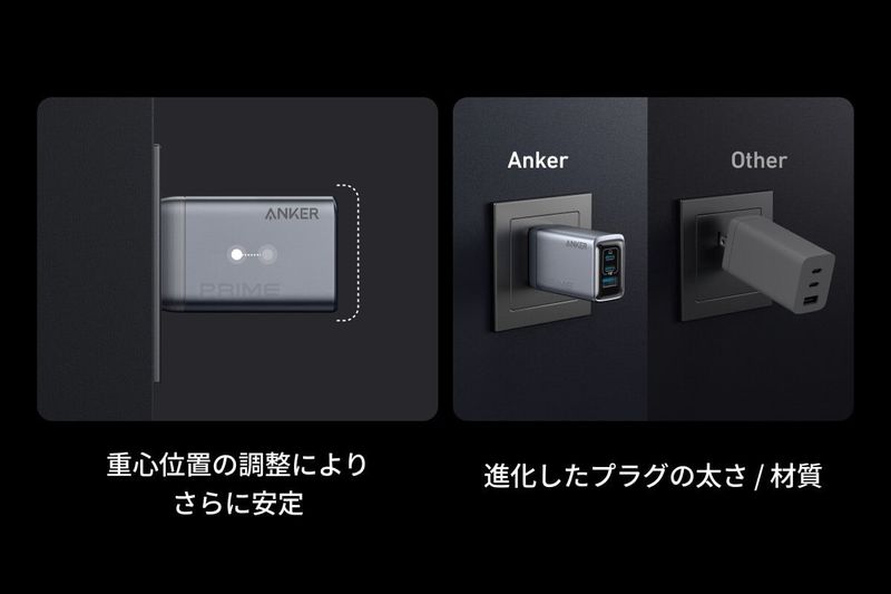 ありーしゃ　接続込み モバイルバッテリー USB-C×1ポート/USB-A×1ポート USB-C×2