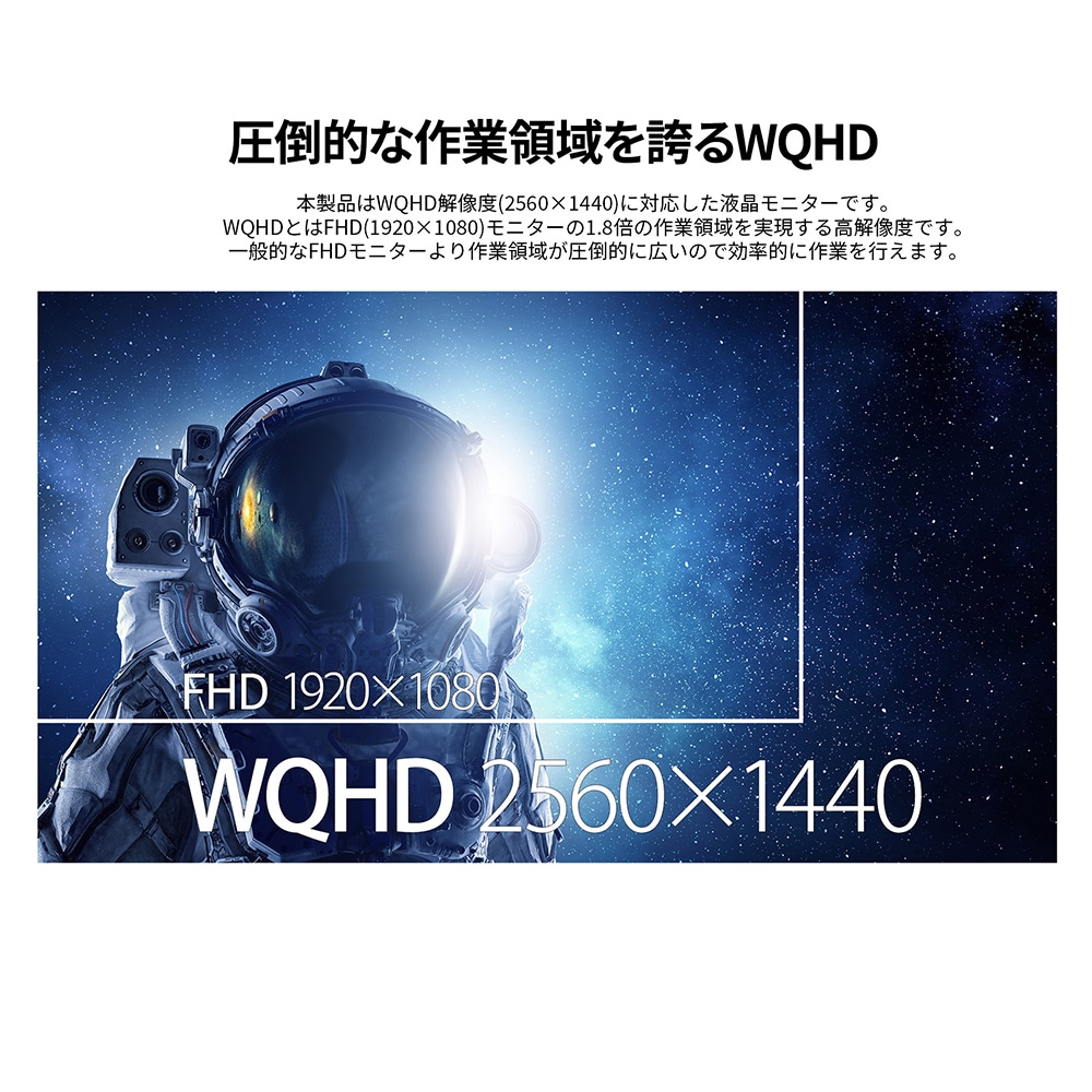 液晶ディスプレイ(27型/IPS/WQHD 2560×1440/100Hz/1ms/HDR10