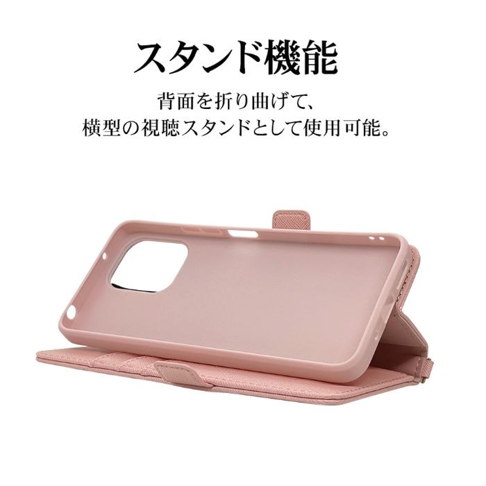 Redmi 12 5G(XIG03)用 ハンドストラップ付き手帳型ケース カード