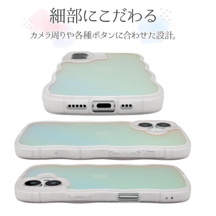 iPhone16用 MY.DECOR ハイブリッドケース - WAVE -（ホログラム