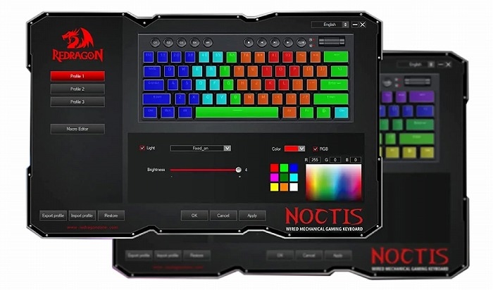 Redragon K609-RGB 赤軸 ロープロ Redragon HORUS K609 SE 65% Wireless RGB Mechanical Keyboard