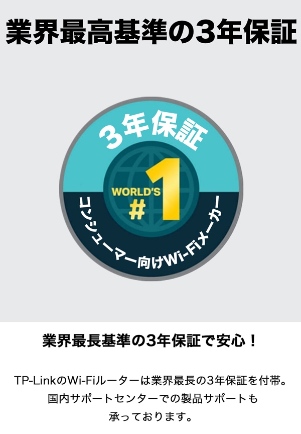 業界最高基準の3年保証