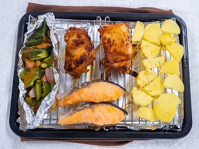 加熱後。どの食材もちょうど良さそうな仕上がり！