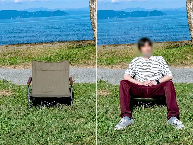 ベースチェアより座面は低い