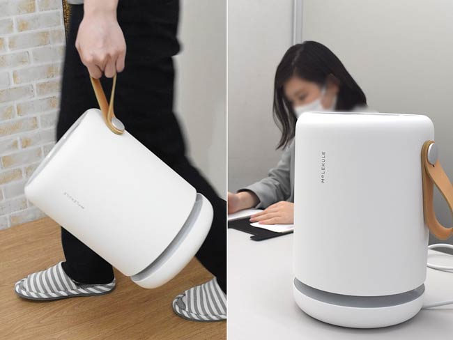 自由に運べて机にも置けちゃう小さな空気清浄機『Molekule Air Mini 