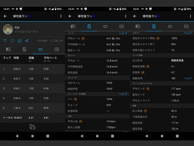 ランニング結果を細かく分析
