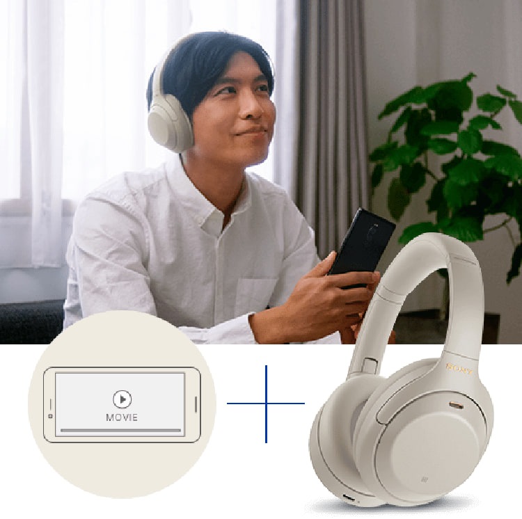 smartphone + Wireless Over HeadBand：WH-1000X M4