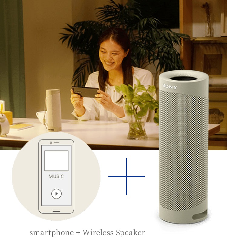 smartphone + Wireless Speaker：SRS-XB23
