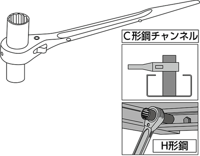 ロングソケットラチェットレンチ
