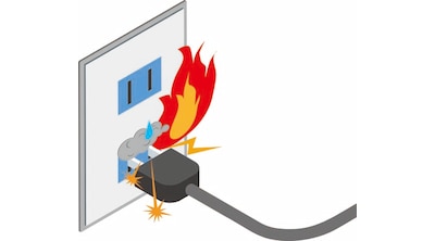 漏電して火事になる可能性がある
