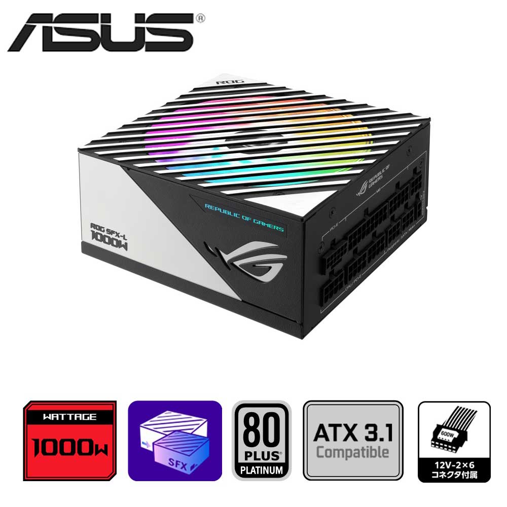 ASUS ROG LOKI 1000W PLATINUM 電源ユニット Amazon | ASUS PSU 電源ユニット 1000w PCIe Gen 5.0 対応 80