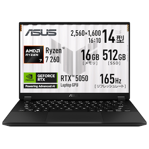 ASUS�b�G�C�X�[�X�b�Q�[�~���O�m�[�g�p�\�R�� ASUS TUF Gaming A14(14�^/Windows 11Home/Ryzen 7 260/������ 16GB/SSD 512GB/RTX 5050)�C�F�[�K�[�O���[�bFA401UH-R7R505016G