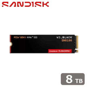 SANDISK�b�T���f�B�X�N�bWD_BLACK SN8100 �V���[�Y �Q�[�~���O���� M.2 2280 PCIe Gen5x4 NVMe 2.0 �ڑ�SSD (8TB)�bWDS800T1X0M