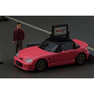 1/64 スズキ カプチーノ 1998 カスタム ID ピンク RHD フィギュア付【64B0094】【在庫処分】
