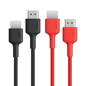 AUKEY�bHDMI�P�[�u�� [HDMI to HDMI] 2m �i�u���b�N/���b�h 2�{�g�݁j�bCB-H01-BKRD