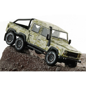 1/64 ランドローバー 2016 ディフェンダー 110 ピック アップ 6x6 アクセサリーパック カモフラージュグリーン RHD【64B0342】