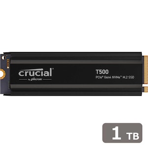 Crucial｜クルーシャル｜T500 1TB PCIe Gen4 NVMe M.2(Type2280) 内蔵SSD ヒートシンク付き｜CT1000T500SSD5JP