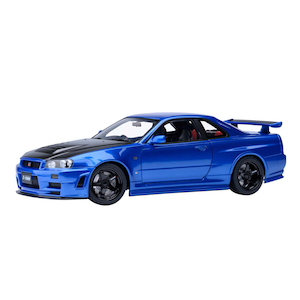 1/18 ニスモ R34 GT-R Z-tune（ベイサイドブルー/カーボンブラック・ボンネット）【77460】