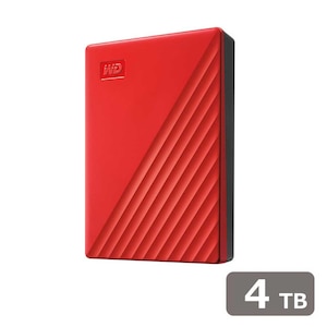Western Digital｜ウエスタンデジタル｜USB3.0対応 ポータブルハードディスク 4TB (レッド)【My Passport2019】｜WDBPKJ0040BRD-JESN