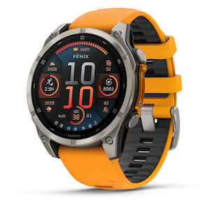 ガーミン｜fenix 8 Sapphire AMOLED 47mm Ti / Orange　【Suica対応】スマートウォッチ｜010-02904-17