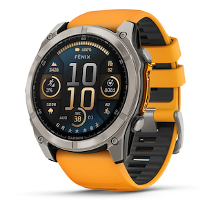 ガーミン｜fenix 8 Sapphire AMOLED 51mm Ti / Orange　【Suica対応】スマートウォッチ｜010-02905-50