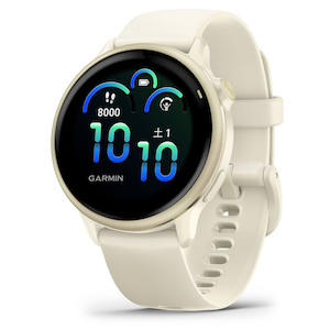 ガーミン｜vivoactive 6 Bone / Lunar Gold　【Suica対応】スマートウォッチ｜010-02985-31