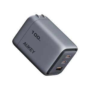 AUKEY�bUSB�[�d�� Comet Mix 3 100W PD�Ή� �܂肽���ݎ� USB-C�~2�|�[�g/USB-A�~1�|�[�g�bPA-C5-GY