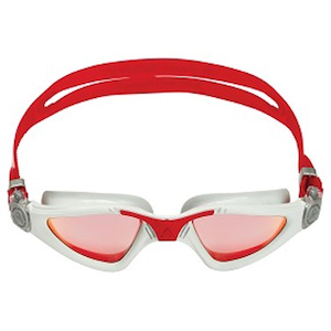 Aqua Sphere｜トライアスロン向けスイムゴーグルカイエン レギュラーフィット(ミラーレンズ仕様)（GREY/RED・サイズ：レギュラー）【在庫処分】｜AQSP-192010