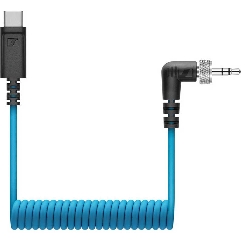 スクリューロック式 3.5mm TRS-USB-C カールケーブル