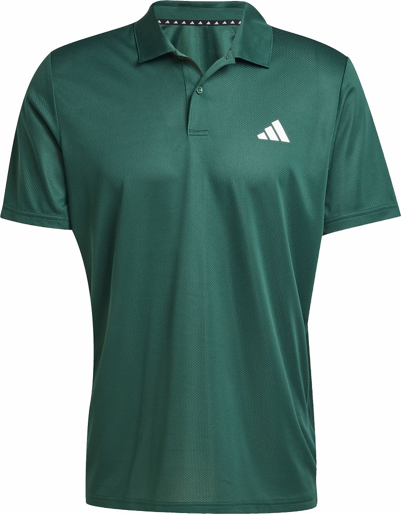 adidas ポロシャツ ホワイト/グリーン メンズ トレイン エッセンシャルズ トレーニング ポロシャツ