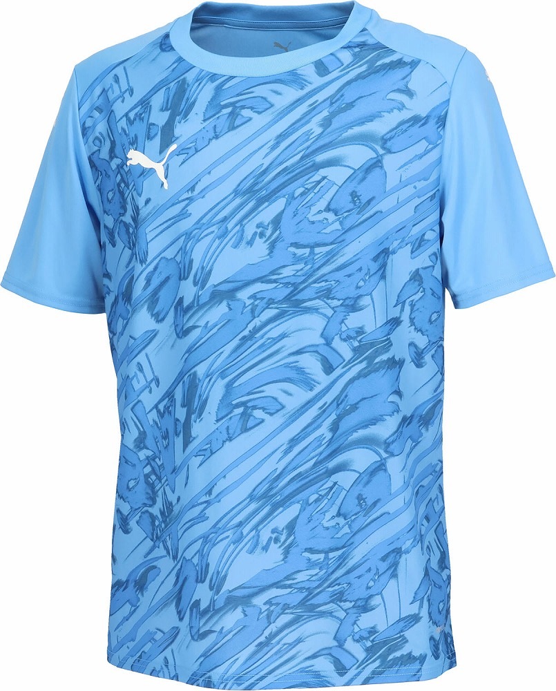 プーマサッカーゲームシャツ TEAMFINAL グラフィック ゲームシャツ（Team Light Blue-PUMA White