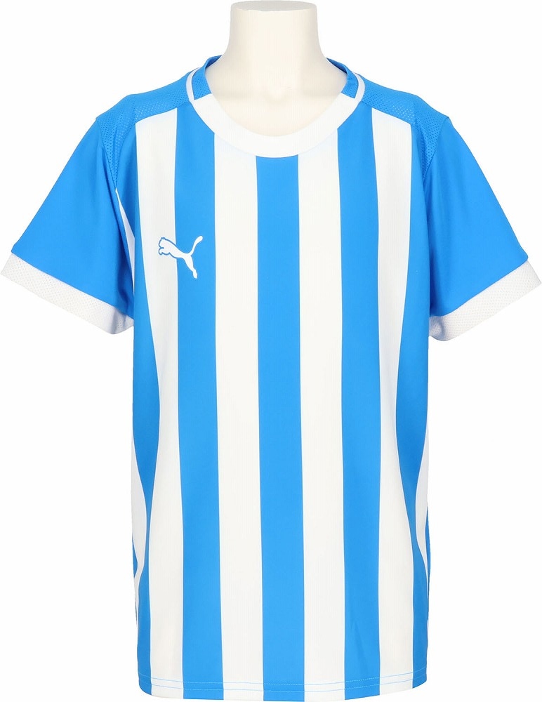 TEAMLIGA ストライプ ゲームシャツ JR（PUMA Navy・サイズ：160
