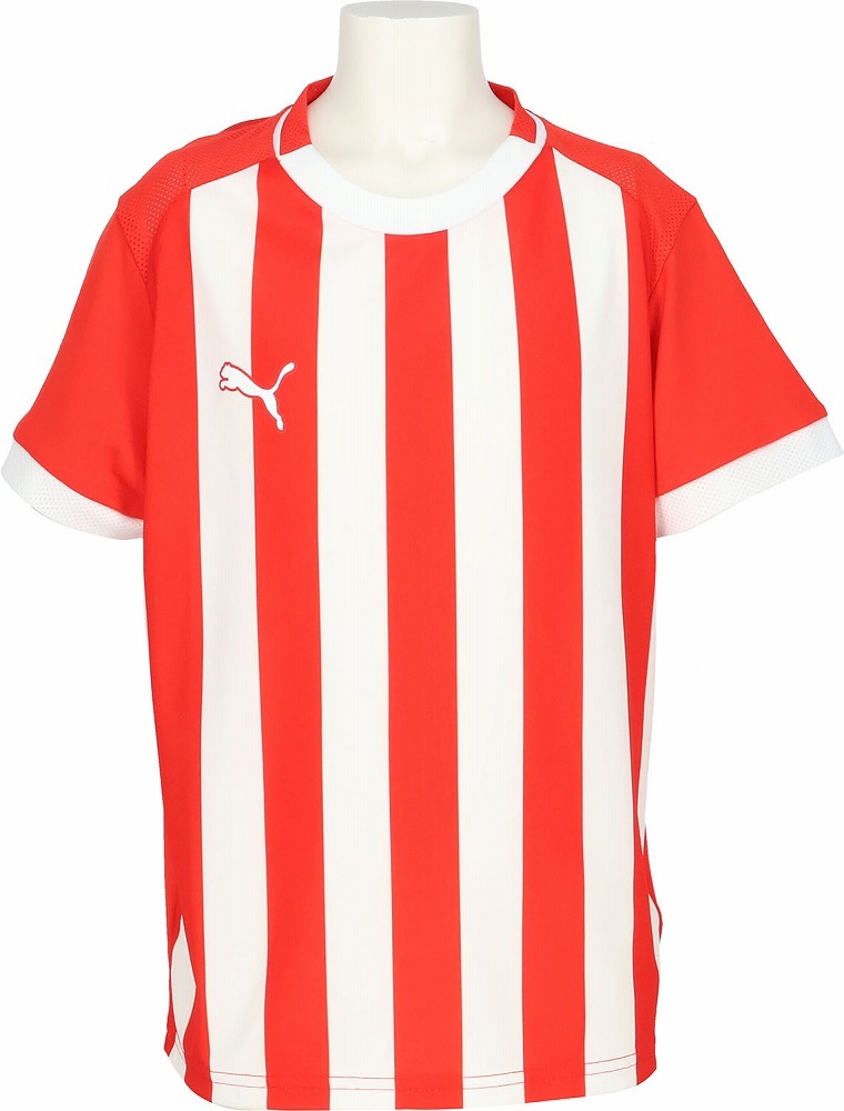 TEAMLIGA ストライプ ゲームシャツ JR（PUMA Red-PUMA Red-PUMA White