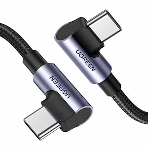 UGREEN（ユーグリーン）｜充電/転送 USB-C to USB-C 両端L字 急速充電ケーブル 100W 2m（ブラック）｜UGR-OT-100012