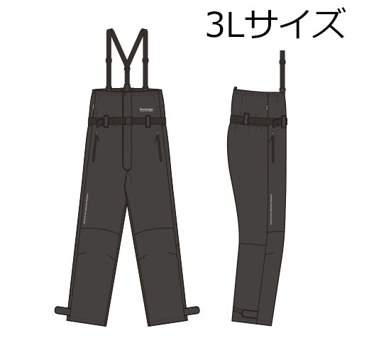 ロゴパターンBREATHTECH® 3LAYERレイン ビブパンツ　Lサイズ BS・3レイヤーレインパンツ2 3Lサイズ(オリーブ) | パズデザイン | PBR