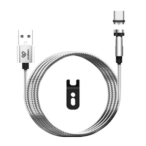 Bearmax(ベアーマックス)｜マグネット着脱式 Type-C 超楽ピタッスマホ充電ケーブル 1m（シルバー）｜PR-C010S