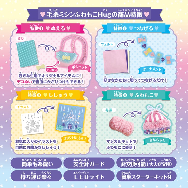 再生産】毛糸ミシン ふわもこHug ラベンダー | アックスヤマザキ